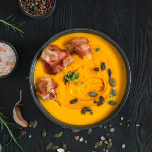 Græskarsuppe med topping