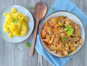 Pulled chicken med spaghetti squash